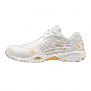 Giày cầu lông Mizuno Wave Claw Pro - Trắng Vàng chính hãng